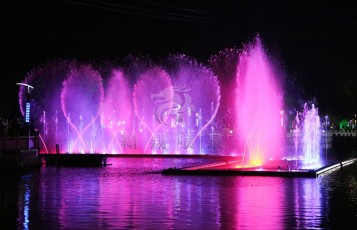 美丽乡村 美丽钱库 音乐喷泉绚丽绽放